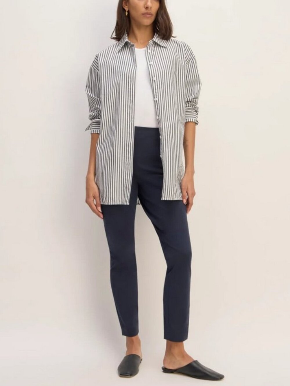 Everlane The Bi-Stretch Work Pant in Navy, 8 Curvy Short